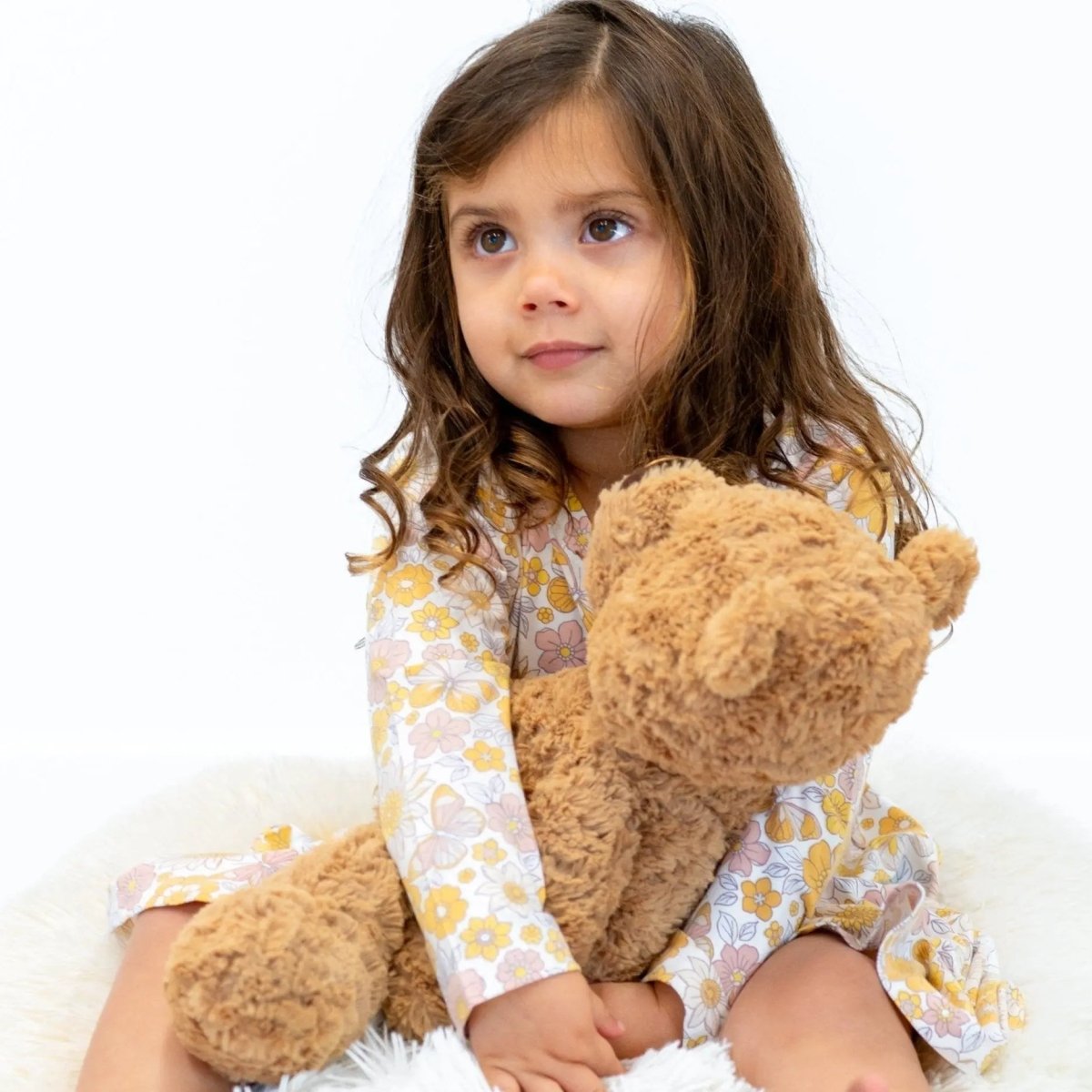 Sweet Bamboo Retro Vintage Floral Dress with Long Sleeves for Stylish Girls - 