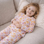 Sweet Bamboo Retro Vintage Flowers Big Kid Pajama Set - 