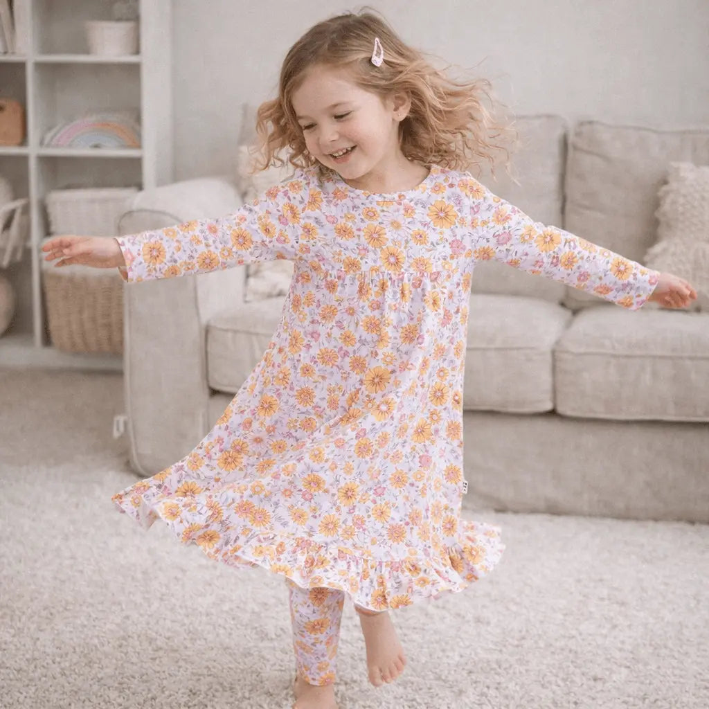 Retro Vintage Flowers Boho Dress - One-piece garment, Day Dress, Pink, Dress, Child | Everetts Place