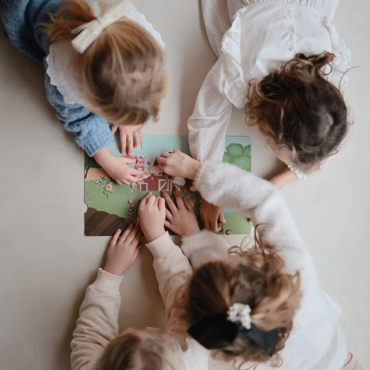 Mushie Reusable Farm Animal Sticker Set for Imaginative Storytelling and Pretend Play - 