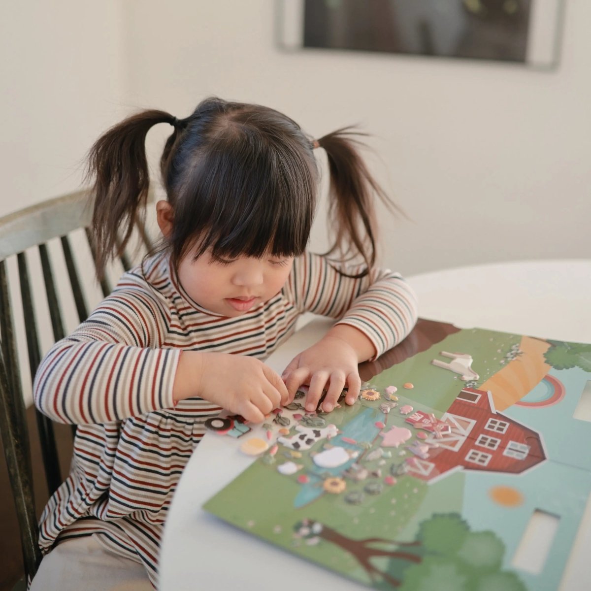 Mushie Reusable Farm Animal Sticker Set for Imaginative Storytelling and Pretend Play - 