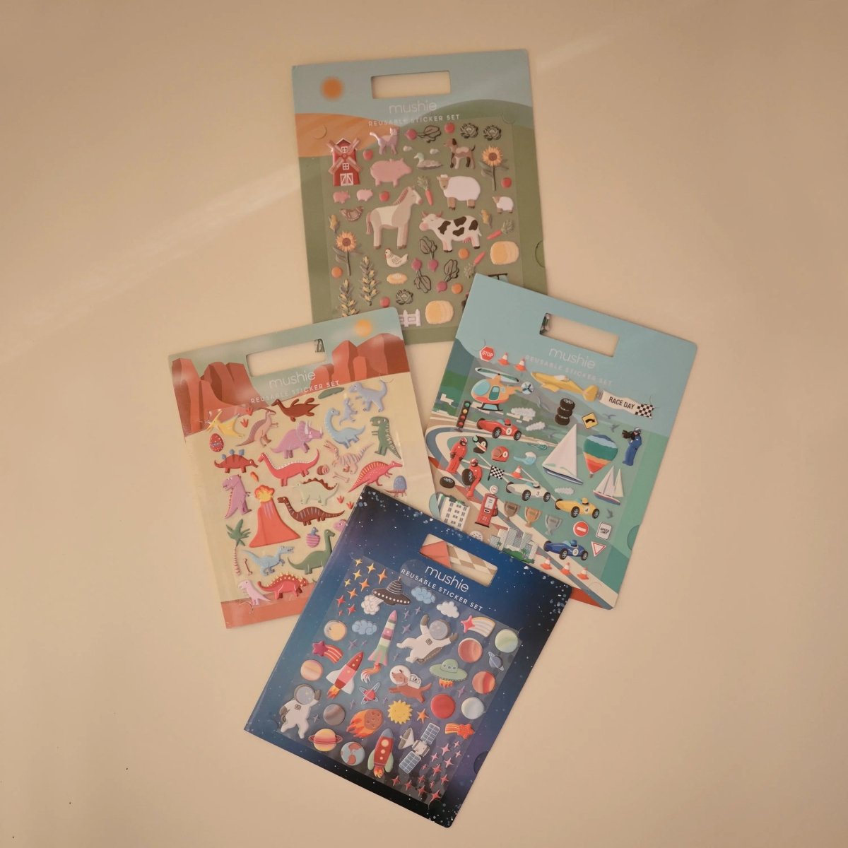 Mushie Reusable Farm Animal Sticker Set for Imaginative Storytelling and Pretend Play - 