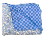 Reversible Blue Bonnet & Checkered Toddler Bamboo Blanket | Soft 2.0 TOG Cozy Blanket by Rayn’s Tiny Stitches