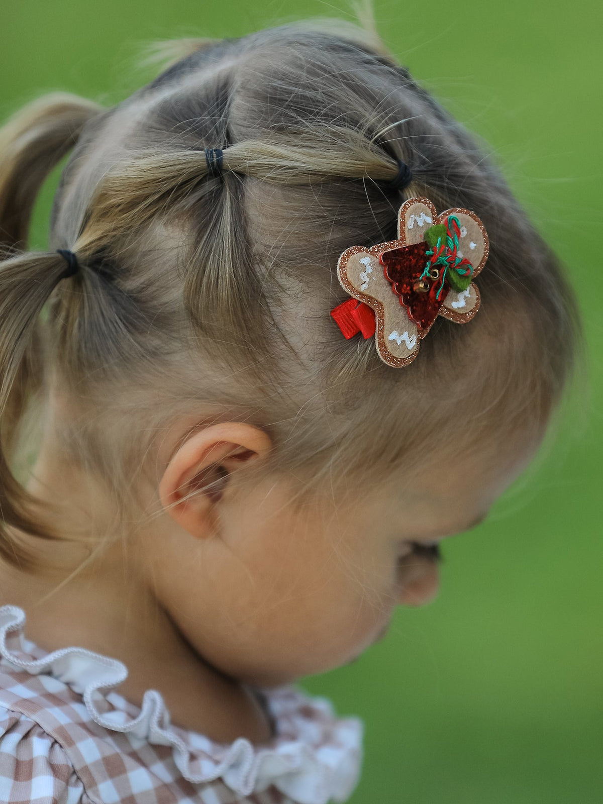 Christmas Gingerbread Girls Hair Clip by Rylee Faith Designs