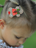 Christmas Gingerbread Girls Hair Clip by Rylee Faith Designs