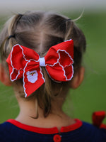 Winter Christmas Santa Hair Clip 4.3inch by Rylee Faith Designs