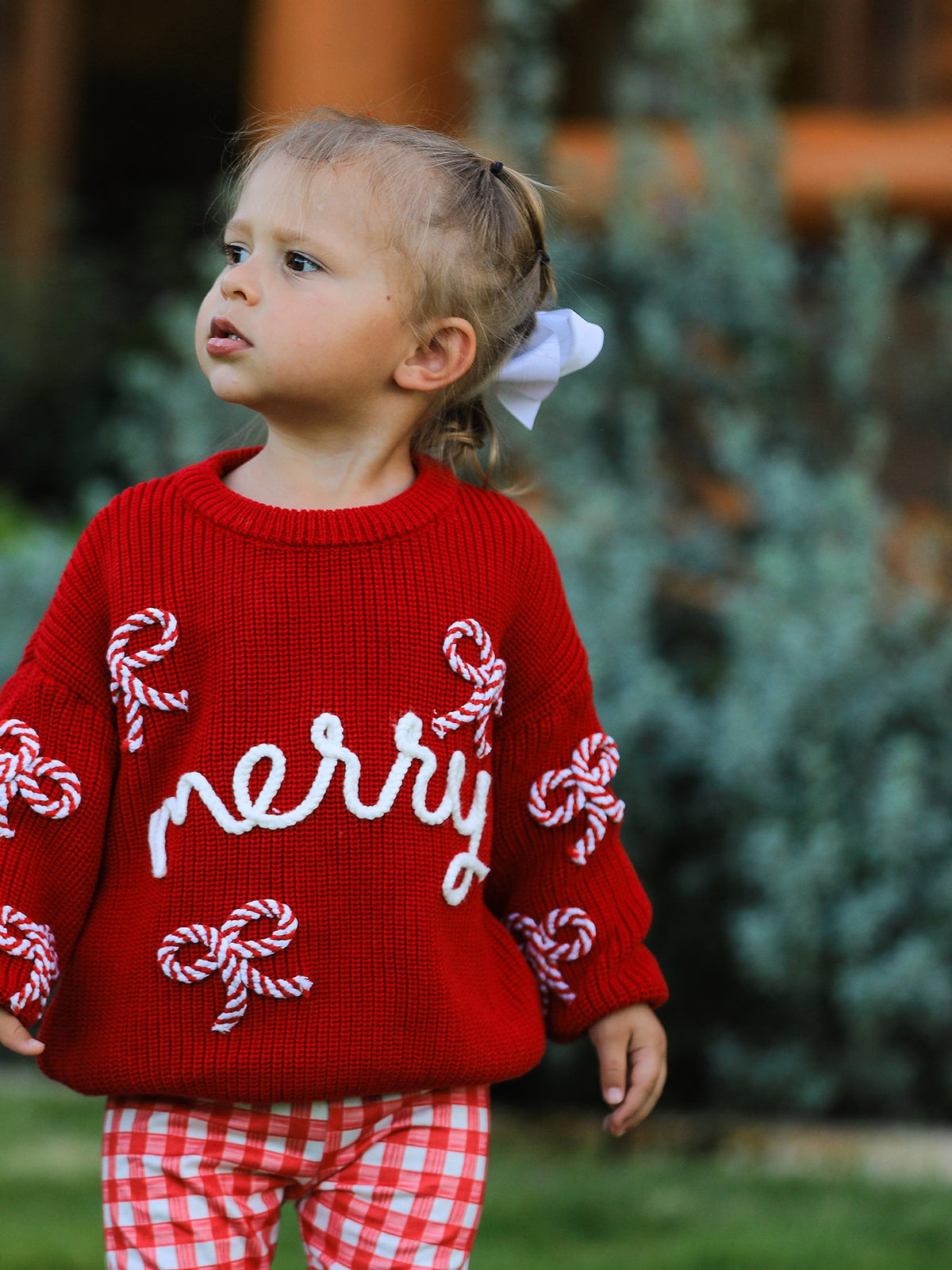 Mom and Me Winter Christmas Red "merry" Pullover Sweater by Rylee Faith Designs