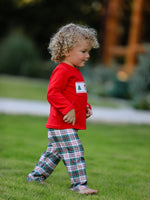 Christmas Plaid Smocking Embroidered Boys Set by Rylee Faith Designs