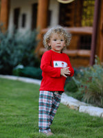 Christmas Plaid Smocking Embroidered Boys Set by Rylee Faith Designs