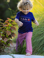 Christmas Holiday Celebration Boys Set: Navy with Santa Sleigh by Rylee Faith Designs