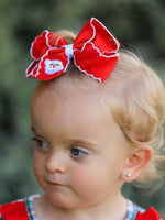Winter Christmas Santa Hair Clip 4.3inch by Rylee Faith Designs