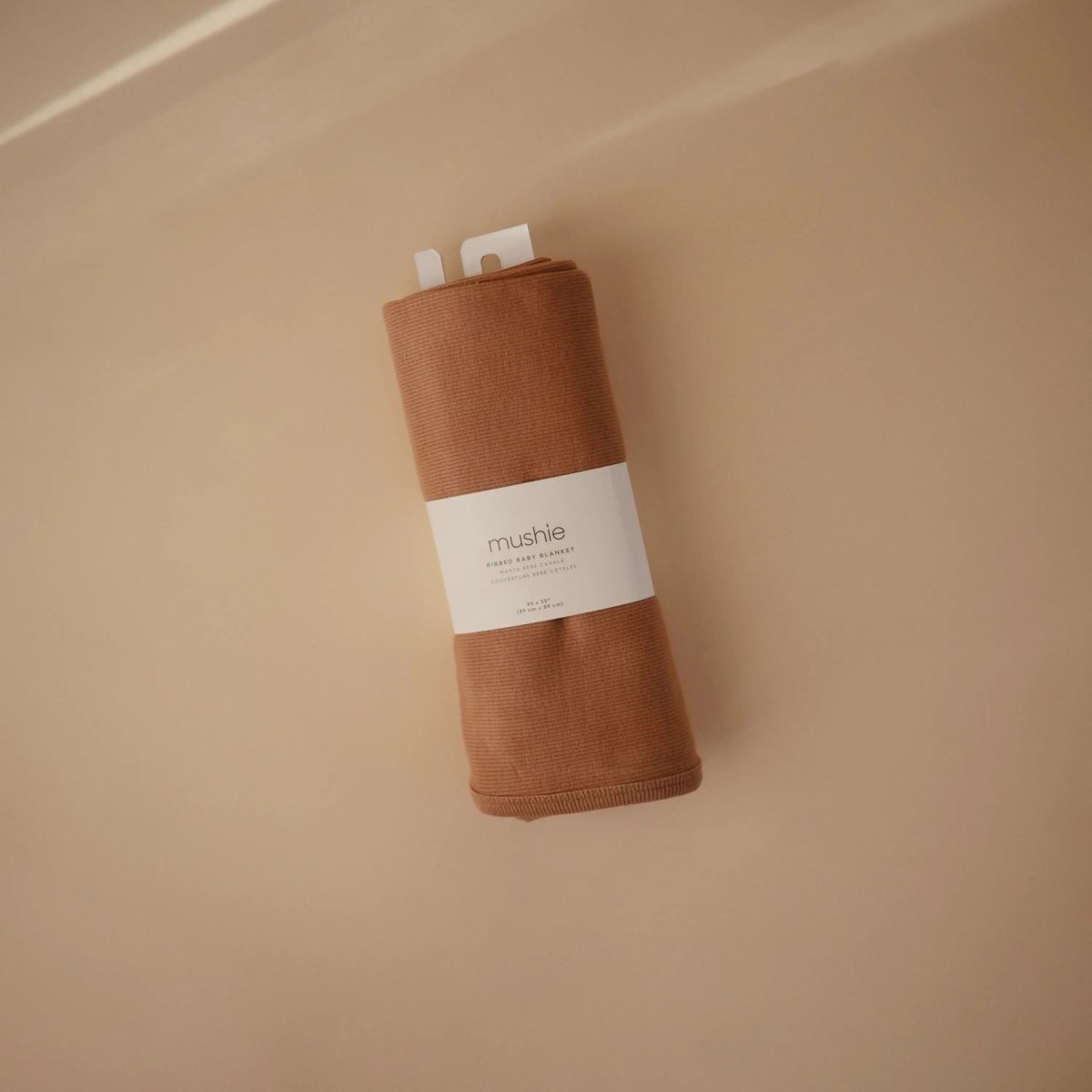 Mushie Ribbed Baby Blanket Made From Soft Organic Cotton - 