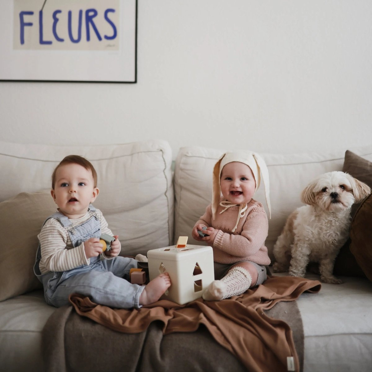 Mushie Ribbed Baby Blanket Made From Soft Organic Cotton - 