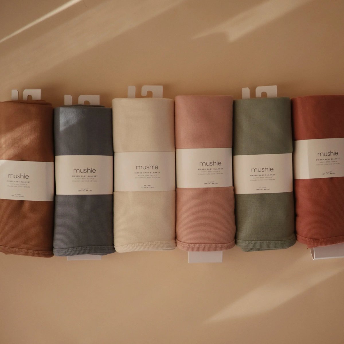 Mushie Ribbed Baby Blanket Made From Soft Organic Cotton - 