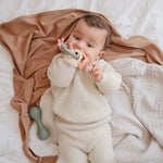 Mushie Ribbed Baby Blanket Made From Soft Organic Cotton - 