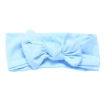 Three Little Tots Ribbed Baby Blue Knotted Headband - 