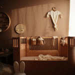 Mushie Ribbed Baby Bonnet Made with Organic Cotton for Warmth and Comfort - Everetts Place Boutique - 