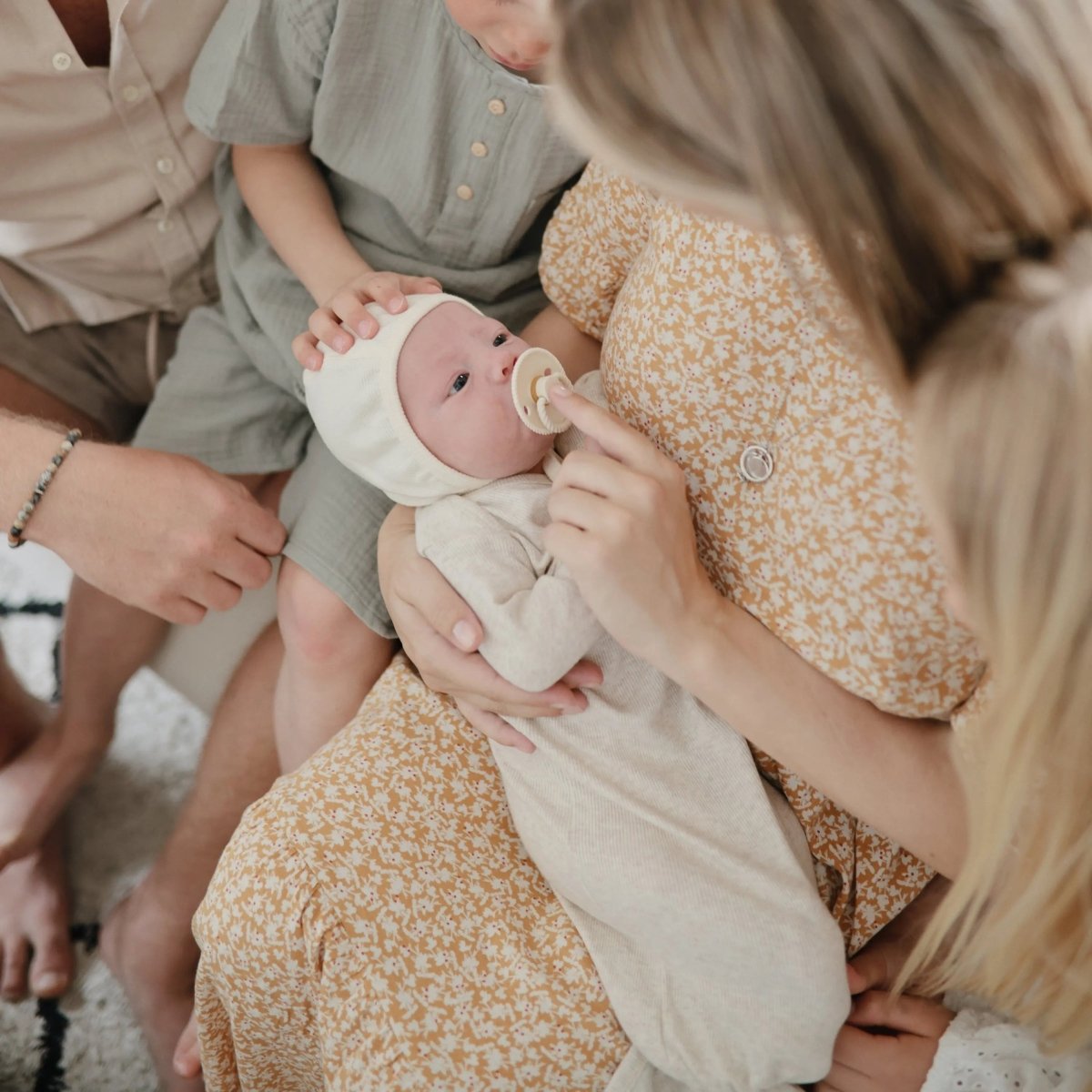 Mushie Ribbed Baby Bonnet Made with Organic Cotton for Warmth and Comfort - Everetts Place Boutique - 