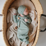 Mushie Ribbed Baby Bonnet Made with Organic Cotton for Warmth and Comfort - Everetts Place Boutique - 