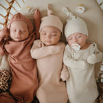 Mushie Ribbed Baby Bonnet Made with Organic Cotton for Warmth and Comfort - Everetts Place Boutique - 