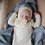 Mushie Ribbed Baby Bonnet Made with Organic Cotton for Warmth and Comfort - Everetts Place Boutique - 