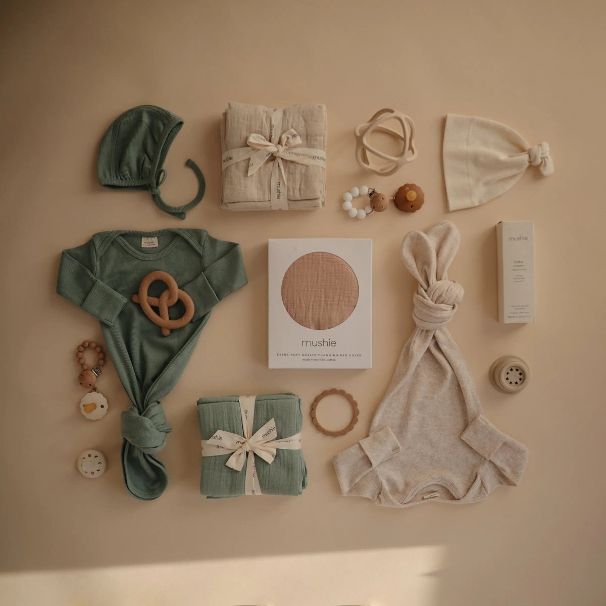 Mushie Ribbed Baby Bonnet Made with Organic Cotton for Warmth and Comfort - Everetts Place Boutique - 