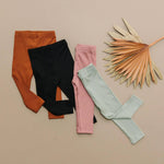 Ribbed Bamboo Leggings for Kids - Multiple Colors - Pink, Tights, Leggings, Active Pants, Foot | Everetts Place
