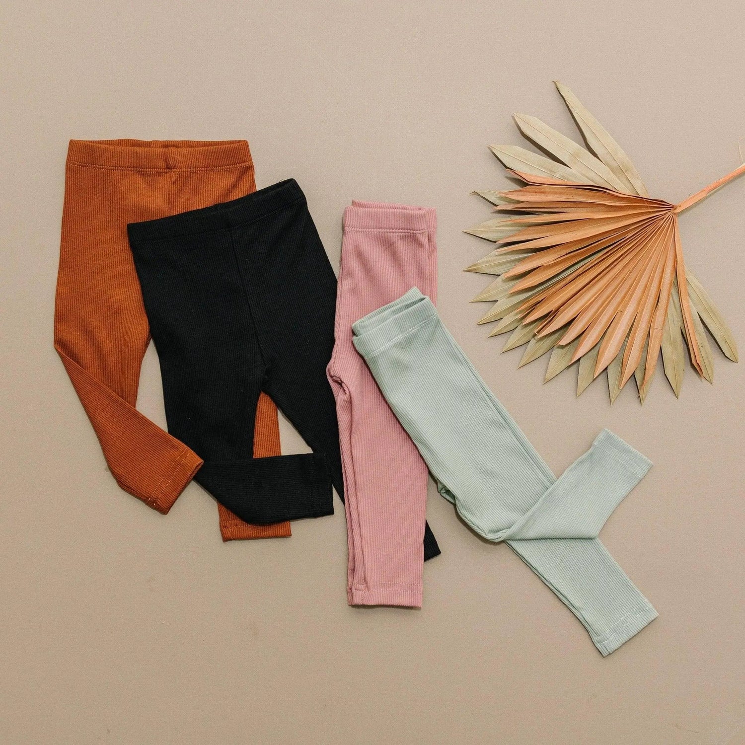 Little Joy Co. Ribbed Bamboo Leggings for Kids - Multiple Colors - 
