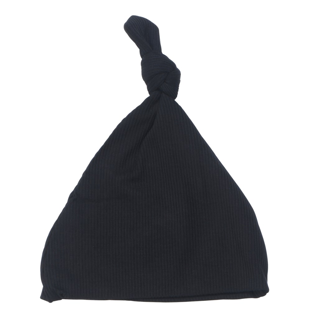 Three Little Tots Ribbed Black Hat - 