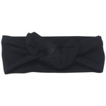 Three Little Tots Ribbed Black Knotted Headband - 