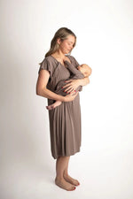 Three Little Tots Ribbed Cocoa Brown Mommy Labor And Delivery Nursing Hospital Gown - 