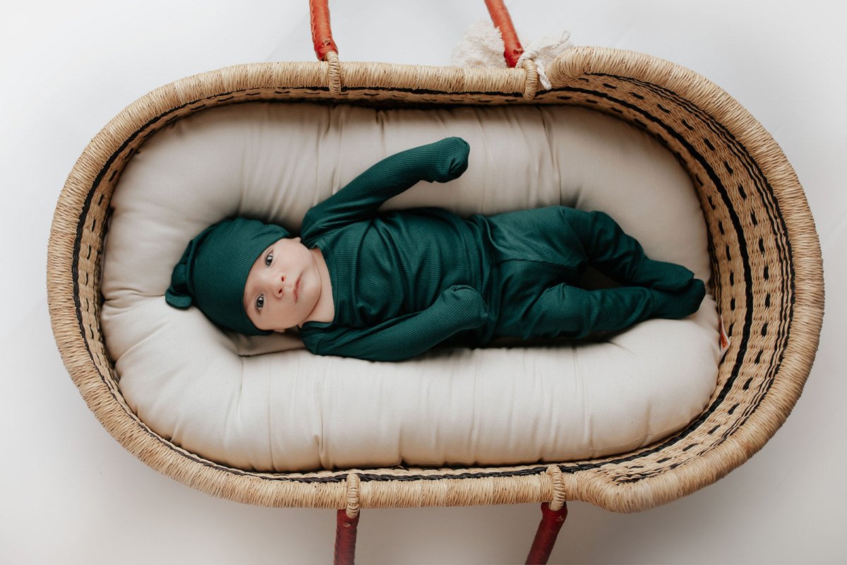 Three Little Tots Ribbed Forest Green Jammies - 