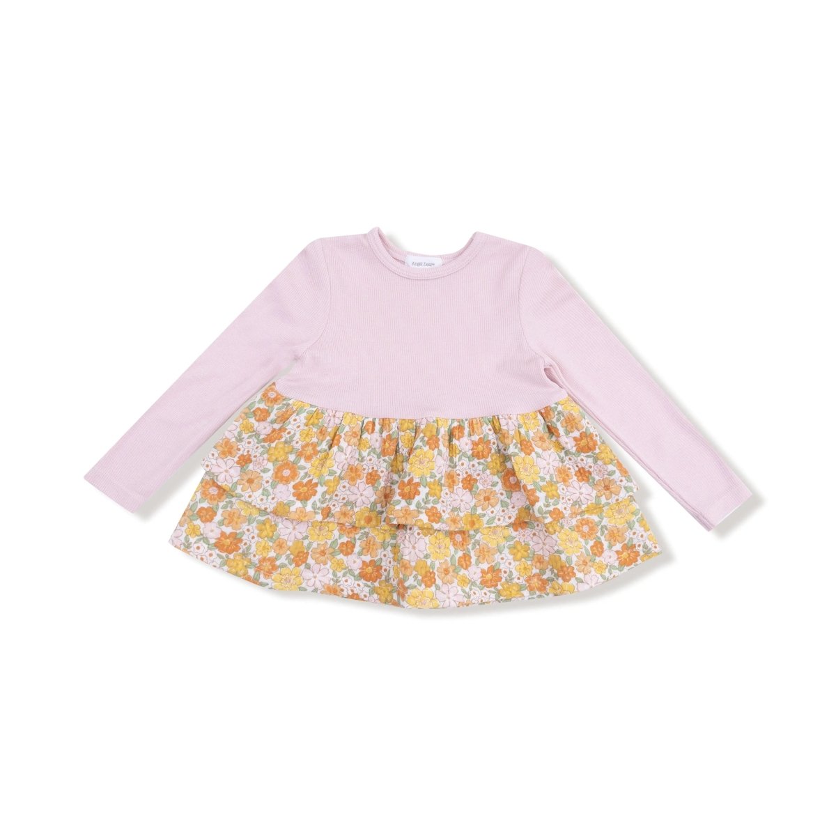 Angel Dear Ribbed Long Sleeve Top And Peplum Legging Set For Girls - Everetts Place Boutique - 