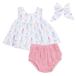 Angel Dear Ribbon Bouquets - Dress with Bow and Bloomer with Large Bow Set - 