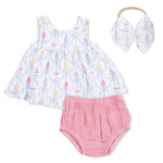 Angel Dear Ribbon Bouquets - Dress with Bow & Bloomer with Bow on Headband Set - 