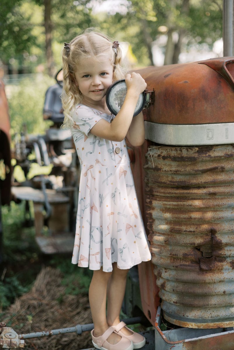 Hugga Babies Ribbon Button Dress - Everetts Place Boutique - 