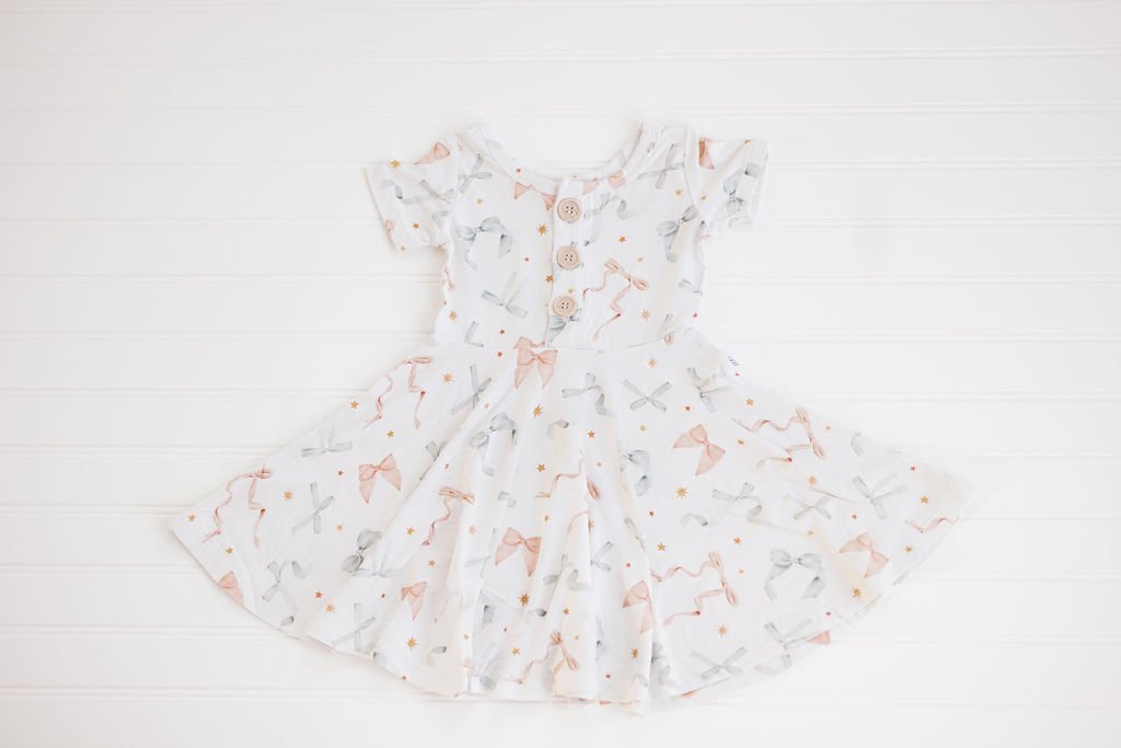 Hugga Babies Ribbon Button Dress - Everetts Place Boutique - 