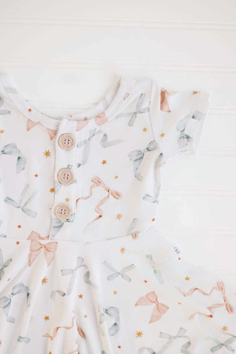 Hugga Babies Ribbon Button Dress - Everetts Place Boutique - 
