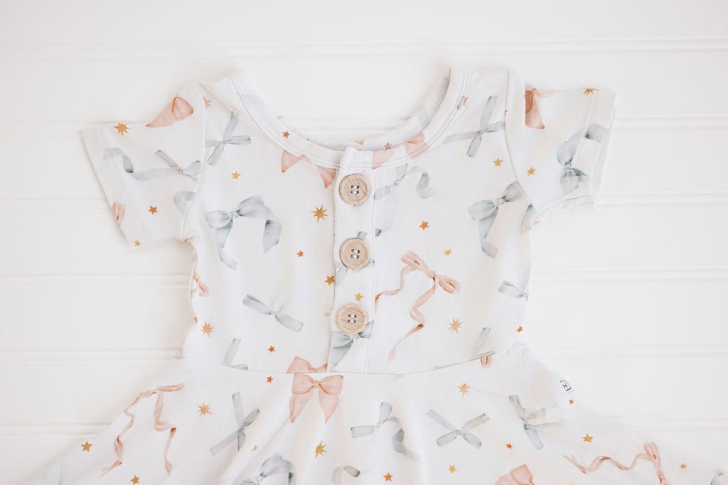 Hugga Babies Ribbon Button Dress - Everetts Place Boutique - 