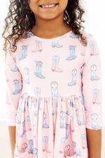 Mila & Rose ® Ribbons & Rodeos 3/4 Sleeve Pocket Twirl Dress - 