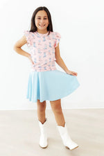 Mila & Rose ® Ribbons & Rodeos S/S Ruffle Tee - 