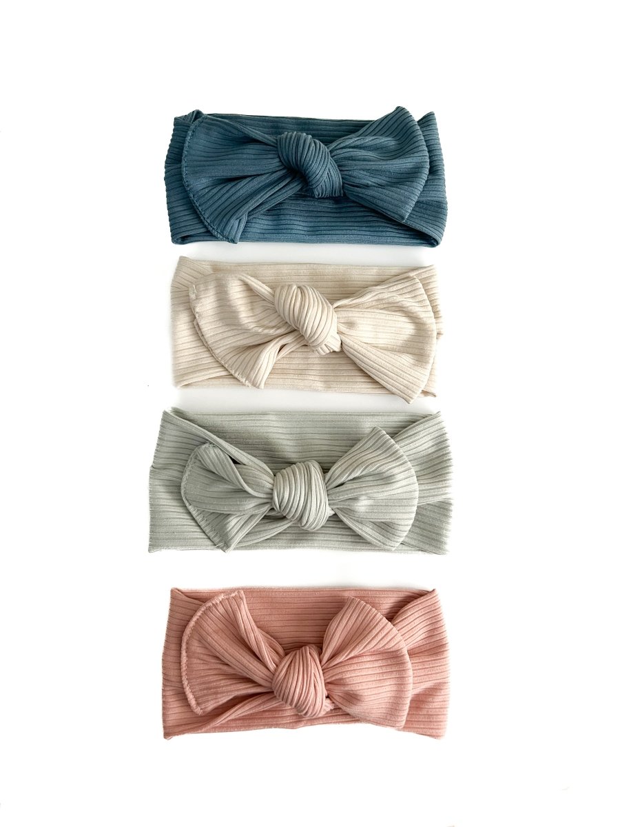 Little Mae & Co River Bow Headwrap for Baby Girls Soft Ribbed Knit - Everetts Place Boutique - 