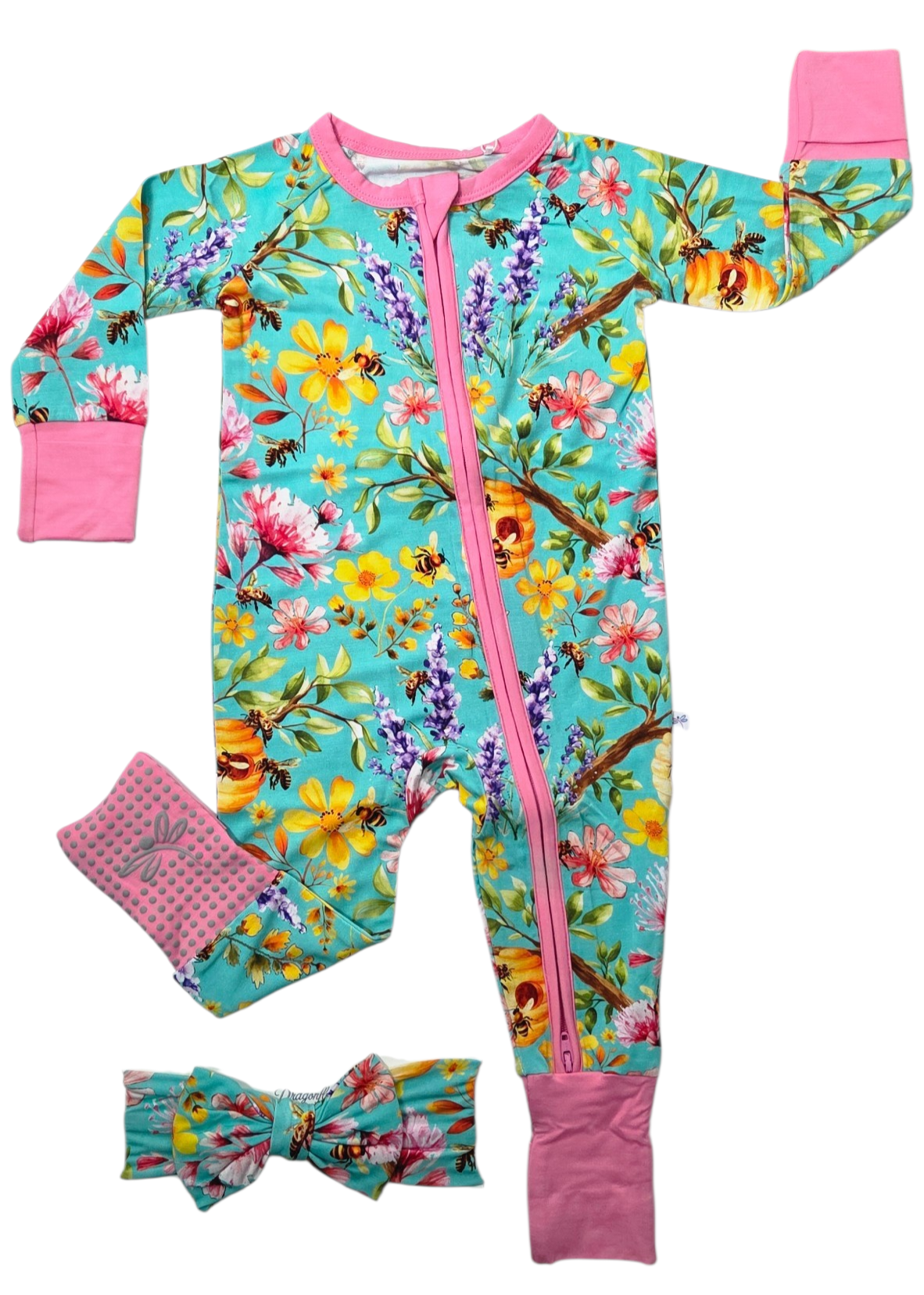 Convertible Footie Pajamas - Buzzing Blooms