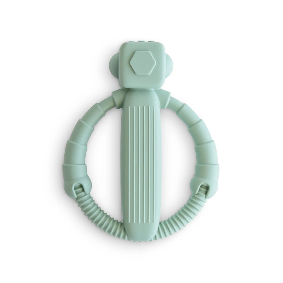 Mushie Robot Rattle Teether Silicone Toy for Babies with Built - In Rattle and Easy Grip Handles - Everetts Place Boutique - 