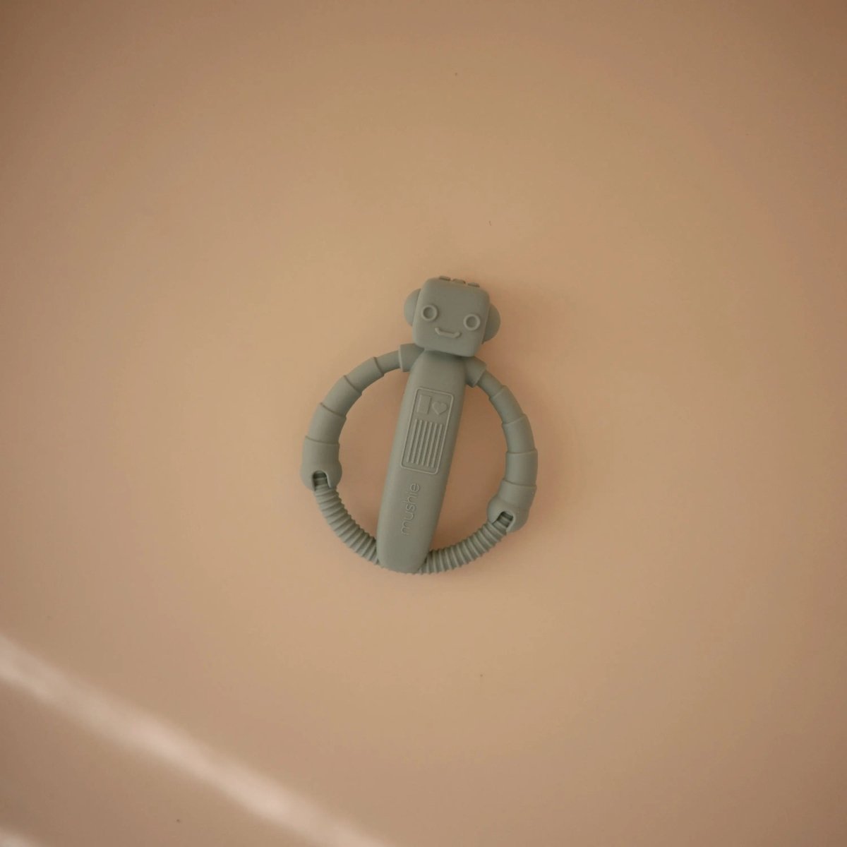 Mushie Robot Rattle Teether Silicone Toy for Babies with Built - In Rattle and Easy Grip Handles - Everetts Place Boutique - 