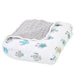 Newcastle Classics Robots Cotton Muslin Blanket with Soft Breathable Fabric for Kids - 