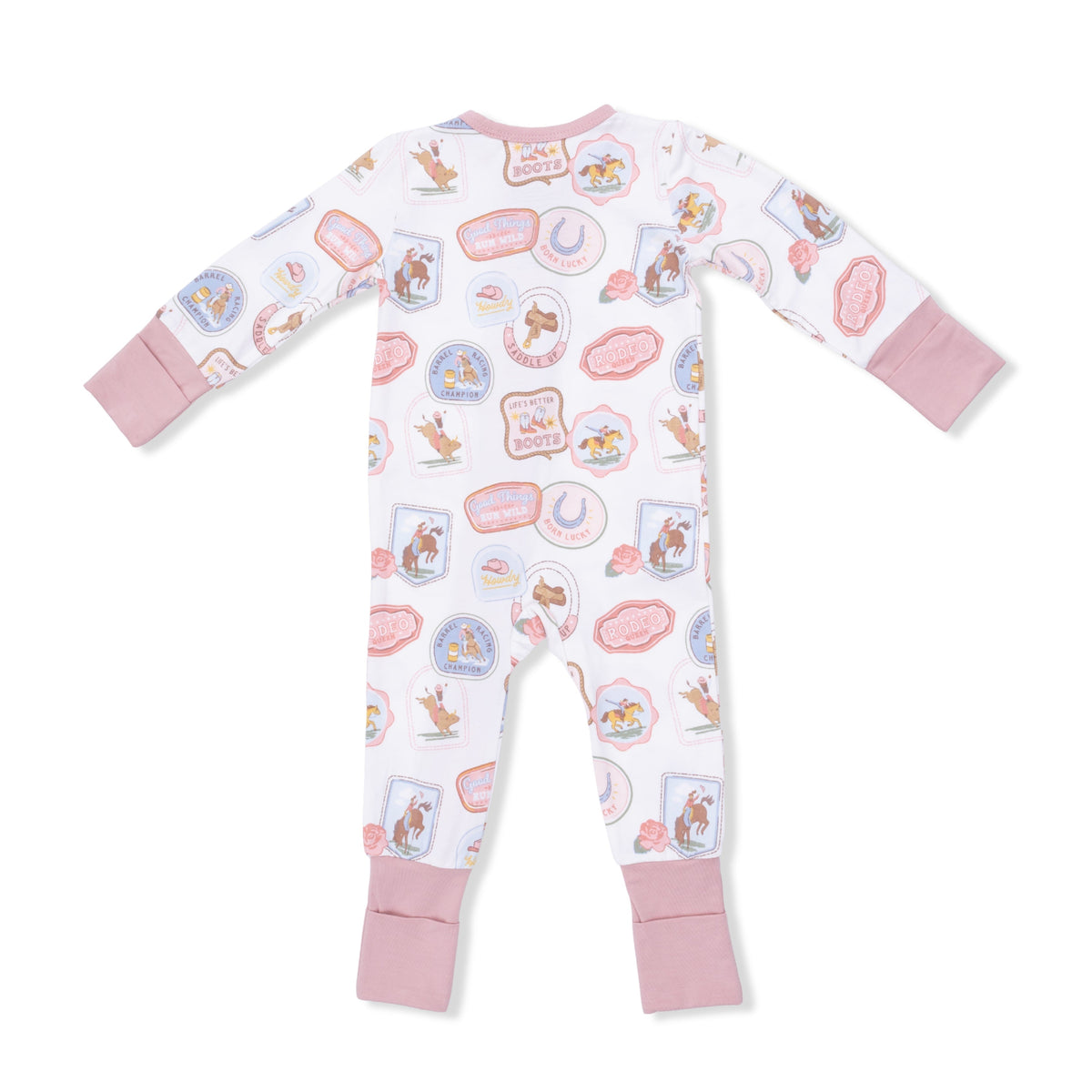 Angel Dear Rodeo Patches Pink - Convertible RomperEveretts Place