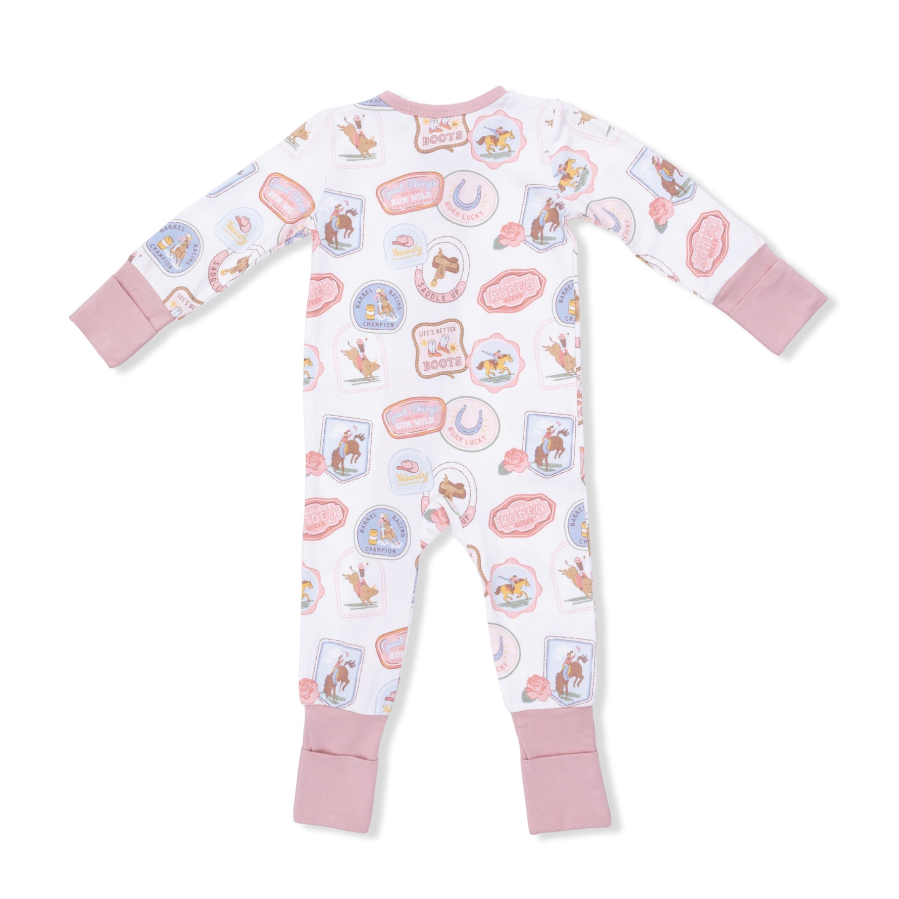 Angel Dear Rodeo Patches Pink - Convertible RomperEveretts Place