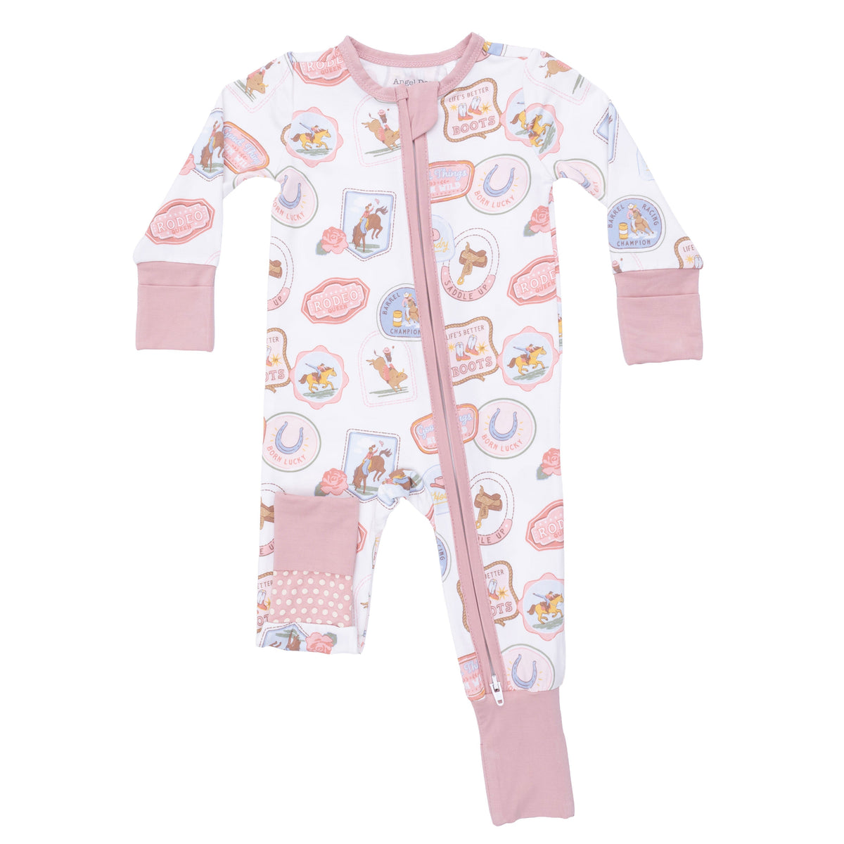 Angel Dear Rodeo Patches Pink - Convertible RomperEveretts Place