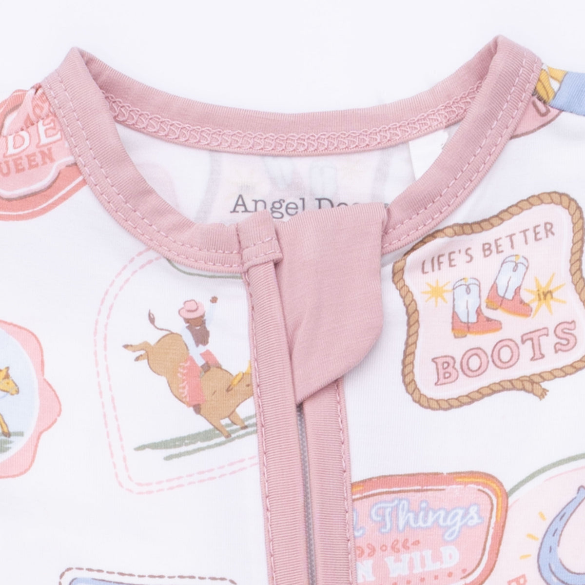 Angel Dear Rodeo Patches Pink - Convertible RomperEveretts Place